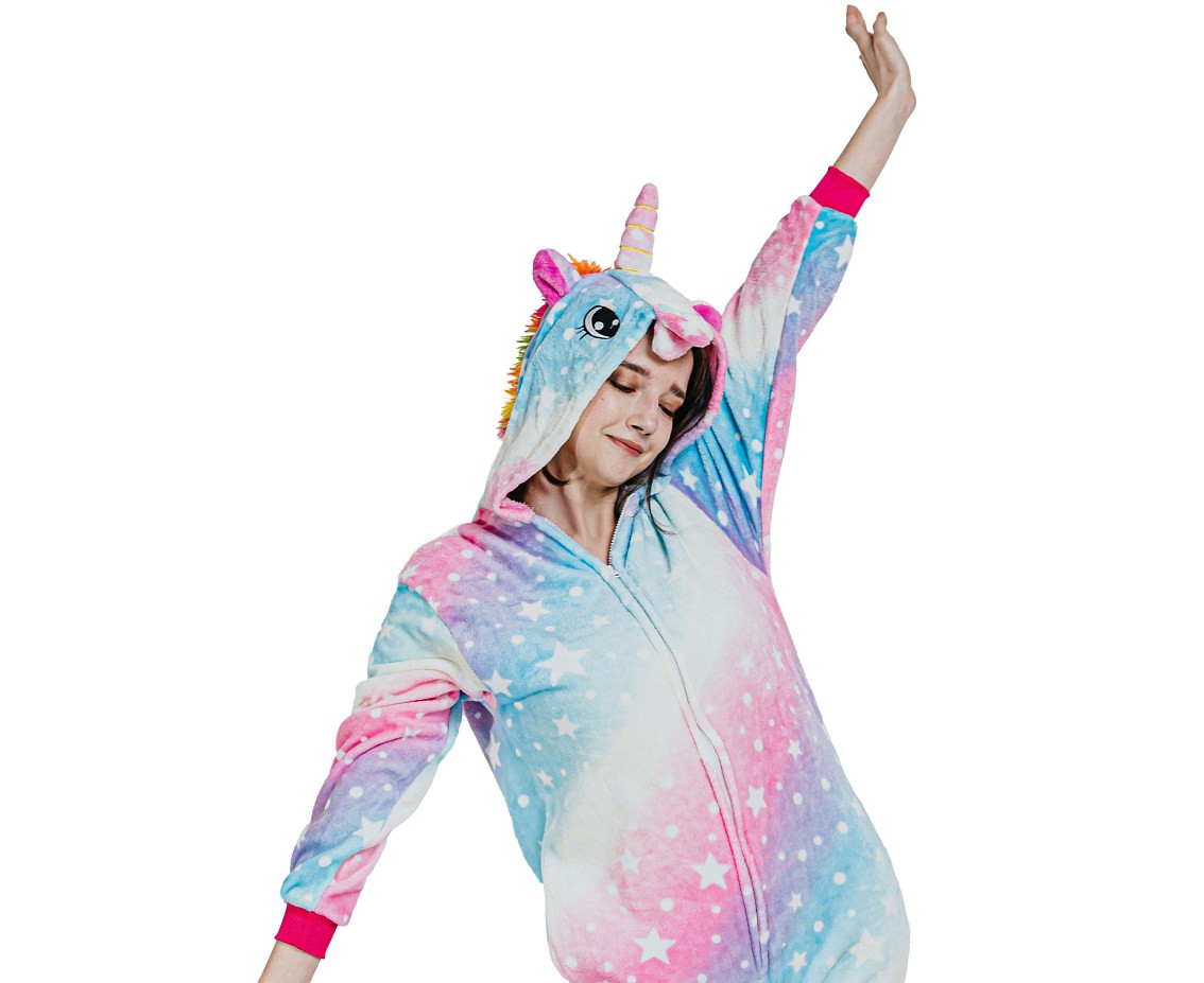 Costume for adult Unicorn (jumpsuit with hood), size S EOL